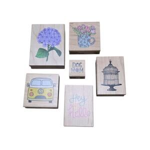 Lot Of 6 Mismatch Craft Rubber Stamps